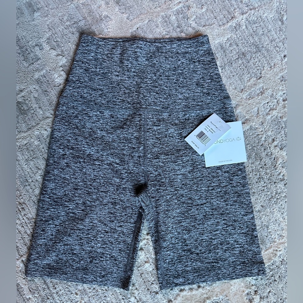 Beyond Yoga Charcoal Heather Bike Shorts